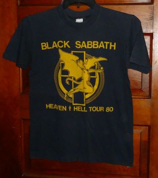 Vintage Black Sabbath " Heaven And Hell " Tour 1980 T - Shirt