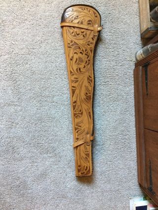 Vintage 35” Hand Tooled Rifle Scabbard