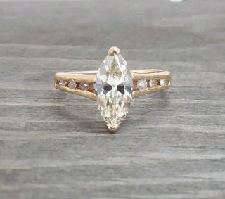 Vintage Marquise Diamond 14kt Engagement Ring