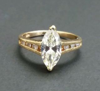 Vintage Marquise Diamond 14kt Engagement Ring 3