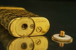 Cartier Gas Lighter Gold color Vintage C03 12