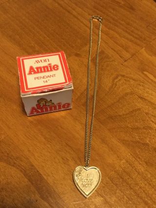 Vintage Retired Avon Annie Heart Locket Pendant Necklace 14 " (for Small Child)
