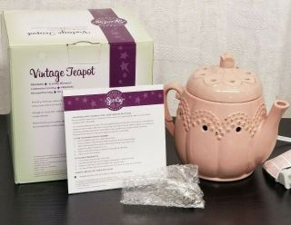 Vintage Teapot Scentsy Warmer Full Size Retired 2014 NIB Candle Aromas Classy 2