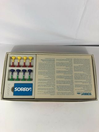 Vintage SORRY Board Game 1972 390 Parker Brothers 100 COMPLETE Made in USA BG5 4