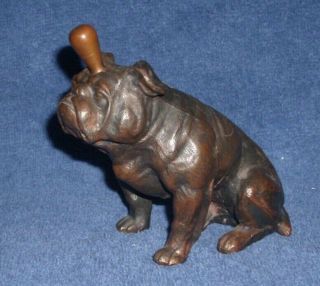 Vintage Ronson Bulldog Striker Lighter Amw Art Metal Missing Flint Strip