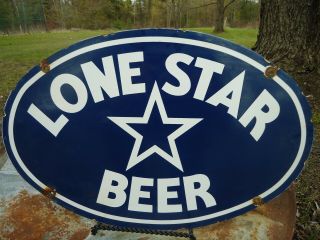Vintage Texas Lone Star Beer The National Beer Of Texas Porcelain Enamel Sign