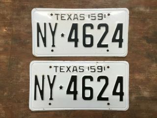 Vintage 1959 Texas Tx.  License Plate Set Set