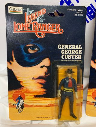 GABRIEL LEGEND OF THE LONE RANGER 5 FIGURE SET MOC ON CARD 1980 VINTAGE 2