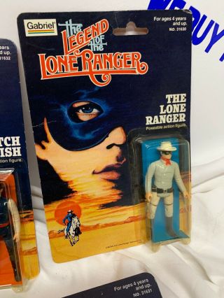 GABRIEL LEGEND OF THE LONE RANGER 5 FIGURE SET MOC ON CARD 1980 VINTAGE 4