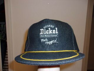 Vtg 80s George Dickel Merle Haggard Denim Trucker Tour Hat Cap Usa