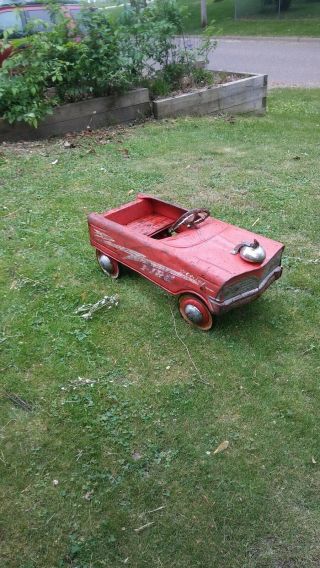 Vintage Western Flyer Wf Pedal Car Red Chief Fire With Rocket On Side