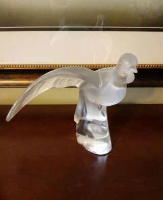 Lalique Crystal Vintage Large Flying Dove Sculpture