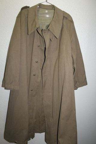 World War Ii Ww2 Army Wool Trench Coat Overcoat Military Winter Vintage