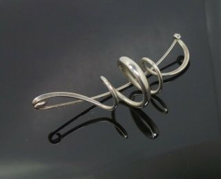 Vintage Designer Ed Levin Abstract Modernist Sterling Silver Brooch Pin