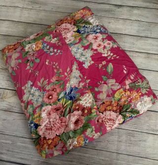Vintage Ralph Lauren Floral Duvet Cover King Size Pink Flowers 90’s Bedding