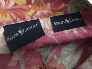 Vintage Ralph Lauren Floral Duvet Cover King Size Pink Flowers 90’s Bedding 2