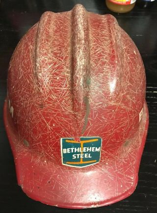 Vintage Bethlehem Steel Fiberglass Hardhat E.  D.  Bullard Hardboiled