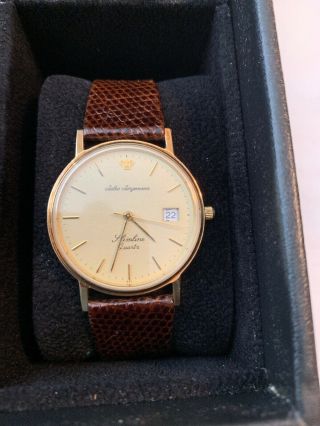 Vintage Jules Jergenson Solid 14kt Yellow Gold Men’s Wristwatch Retro