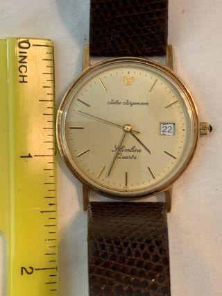 Vintage Jules Jergenson Solid 14kt Yellow Gold Men’s Wristwatch Retro 3