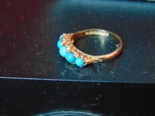 Vintage/antique 9ct Gold Ring With Turquoise Stones