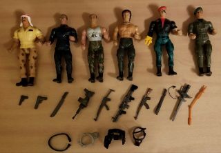 Vintage Rambo 1985 Action Figures Anabasis And Weapons Accesssories 6.  5 " Tall