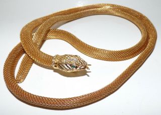 Vintage Art Deco Snake Collar Necklace Cuff Bracelet Slinky Mesh Serpent Choker