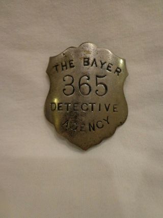 Antique Bayer Detective Agency Badge York City Nyc Jewish Judaica Police Old