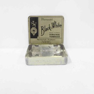 Vintage Marcovitch Tobacco Tin Black & White Ready Rubbed Virginia Tobacco 323