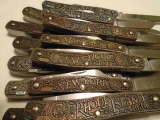 Vintage Old Schrade Walden Knife 13 Colonies Complete set 12