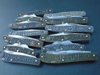 Vintage Old Schrade Walden Knife 13 Colonies Complete Set