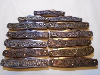 Vintage Old Schrade Walden Knife 13 Colonies Complete set 2