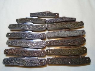 Vintage Old Schrade Walden Knife 13 Colonies Complete set 3