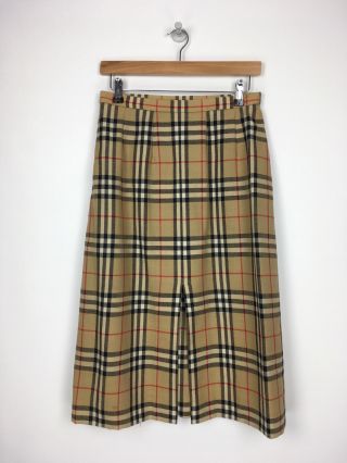 Vintage Burberrys High Waist Nova Check Skirt | Lined Classic | Uk 8 W26 L28