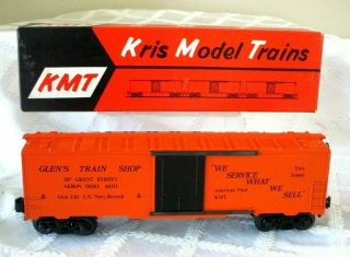 Vintage Kris Model Trains - Kmt - O Gauge - Glens Train Shop Box Car - W Box - Ultra Rare