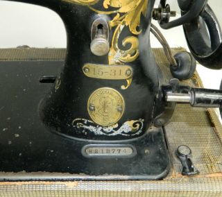 Antique Electric Singer Sewing Machine Model 15 - 31 Serial H219774 1906 vintage 7