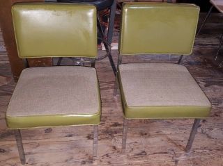 Vintage Green Vinyl Office Chairs Sj