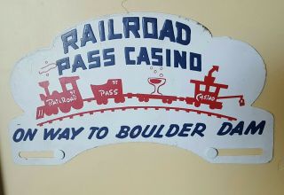 Nevada Henderson Vintage License Plate Topper Railroad Pass Casino 1940s 1950s