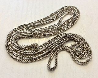Lovely Antique Victorian Solid Silver Full Length Guard Chain Muff Chain 60 inch 3