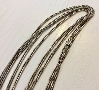 Lovely Antique Victorian Solid Silver Full Length Guard Chain Muff Chain 60 inch 5