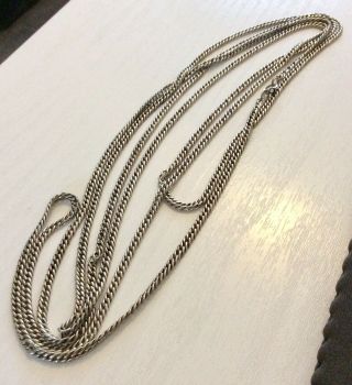 Lovely Antique Victorian Solid Silver Full Length Guard Chain Muff Chain 60 inch 6