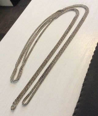 Lovely Antique Victorian Solid Silver Full Length Guard Chain Muff Chain 60 inch 8