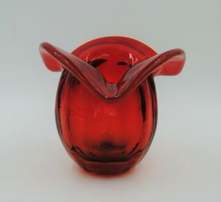 Vintage Blenko Hand Blown Glass Vase / Bowl - 6513 - Myers Design - Tangerine