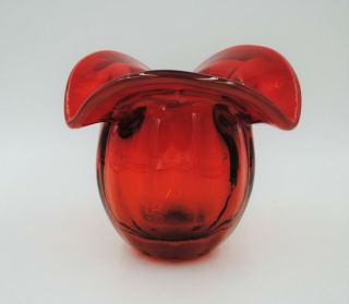 Vintage Blenko Hand Blown Glass Vase / Bowl - 6513 - Myers Design - Tangerine 2