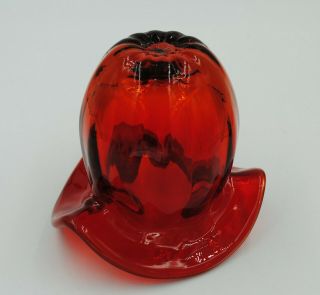 Vintage Blenko Hand Blown Glass Vase / Bowl - 6513 - Myers Design - Tangerine 4