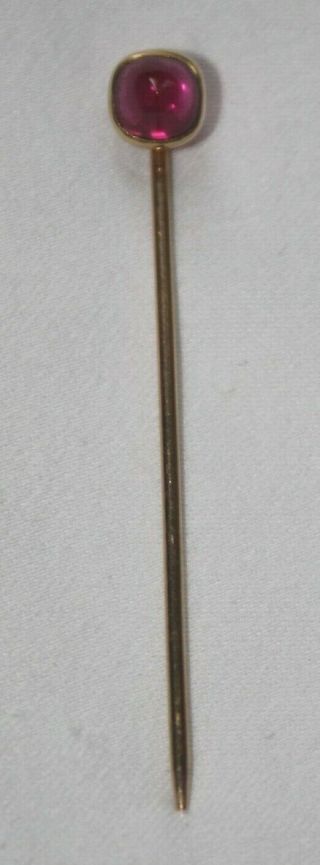 Antique Art Deco 14 K Gold Stick Pin With Ruby