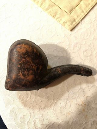 ANTIQUE VINTAGE 1800 ' S MEERSCHAUM PIPE VICTORIAN LADY WITH AMBER STEM 9