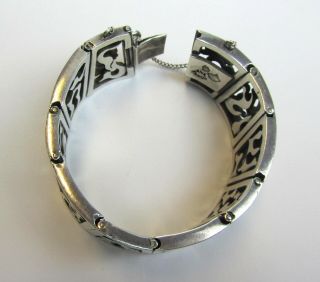 ANTONIO PINEDA VINTAGE MEXICAN STERLING SILVER MODERNIST BRACELET ABSTRACT TAXCO 11