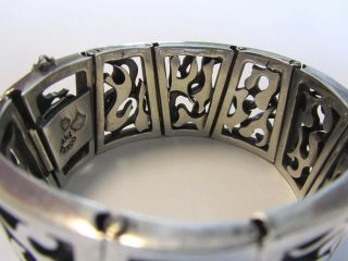 ANTONIO PINEDA VINTAGE MEXICAN STERLING SILVER MODERNIST BRACELET ABSTRACT TAXCO 7