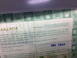 ROLEX 18038 Vintage Attestation De Chronometre Certificate 1986 Guarantee paper 8
