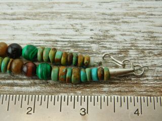 Vtg Old Pawn NAVAJO TOMMY ROSITA SINGER Sterling Silver Bead TURQUOISE NECKLACE 6